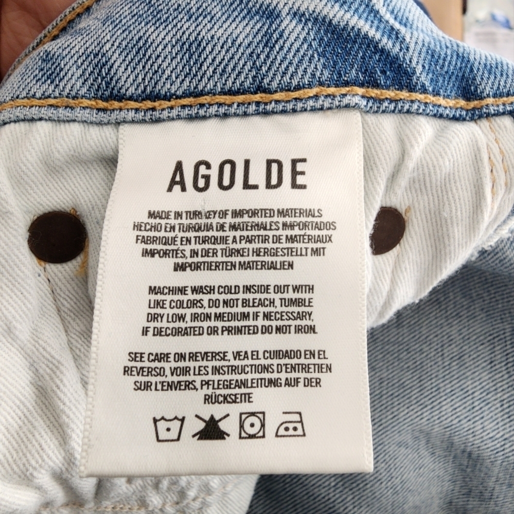 AGOLDE light blue wash distressed skinny jeans size 26 - Picture 7 of 7